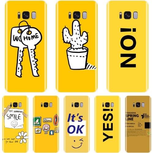 Back Cover For Samsung Galaxy S5 S6 S7 Edge S8 S9 Plus Yellow Cactus Silicone Soft Phone Case For Samsung Galaxy Note 4 5 8 9