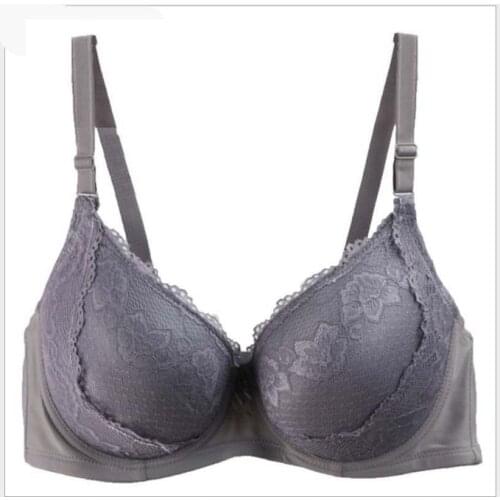 100D 95D 95C 90D 90C 85D 85C sexy big size bra push up side gather together bh bra women plus size cup lace female lingerie B06