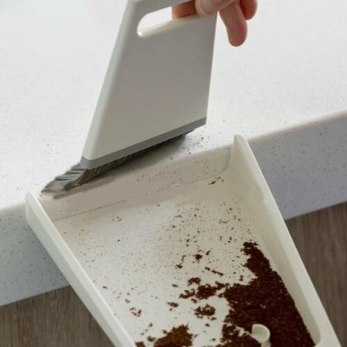 1pc coffee powder espresso machine maker work desk Bar counter cleaner tools set with replaceable brush head with dustpan WJ921
