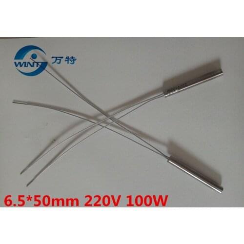 Free shipping 6.5*50mm Heater Length AC 220V 100W Electric Cartridge Heater Heating Element 10pcs