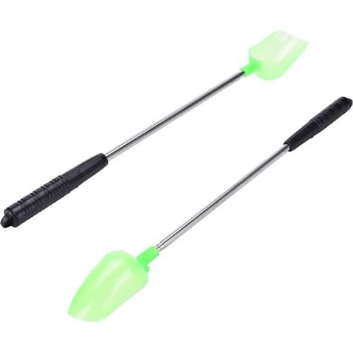 100x12cm Baiting Throwing Spoon With Handle Metal Throw Stick Carp Fishing Fish Bait Tackle Tool Adjustable