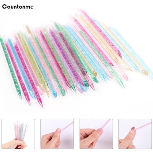 50/100Pcs Crystal Stick Cuticle Remover Wooden Sticks Dual-end Dead Skin Pusher Rhinestone Sticker Picker Manicure Care Tools