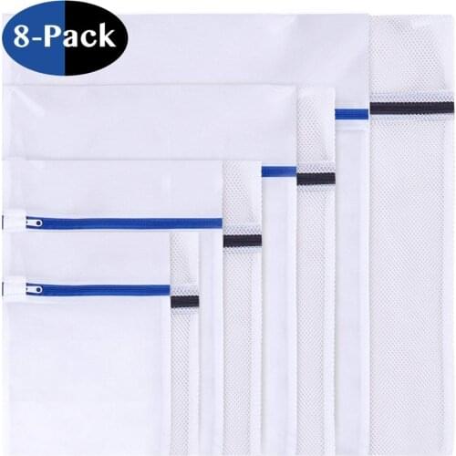 6 Size White Coarse Mesh Laundry Bags for Washing Machines Lingerie Laundry Wash Bags Modern Polyester Laundry Bag