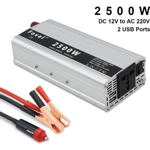 2500W outing/Home Modified Sine Wave12V to220V Solar car power inverterAuto Inverter dual usb port and Cigarette Lighter Plug