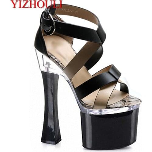 2018 designer shoes The new special offer sandals Black face party shoes 17-18 cm sexy high heel