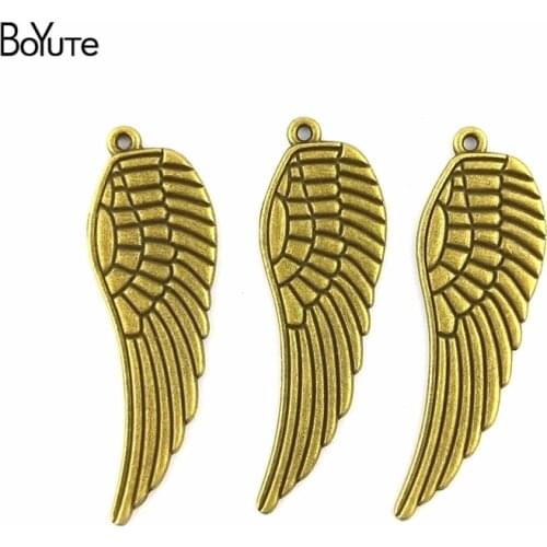 BoYuTe (40 Pieces/Lot) 50*16MM Fashion Vintage Metal Zinc Alloy Big Angel Wings Charms for Diy Jewelry Pendant Making Wholesale