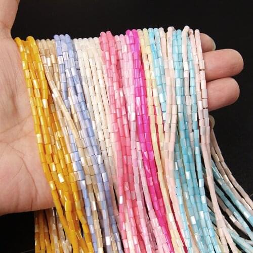 4x8/3x5mm Colorful MOP Shell Tube Beads Dyed Natural Mother of Pearl Loose Beads for Jewelry Making DIY Bracelet Necklace15"