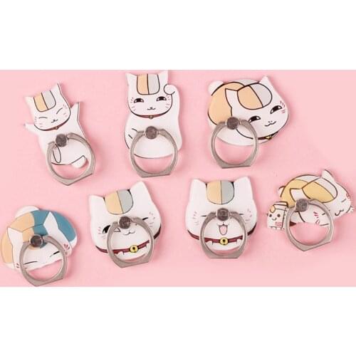 Cute Anime Natsume Yuujinchou Cat Mobile Phone Holder 360 Degree Acrylic Cartoon Phone Finger Ring Stand For iPhone Samsung