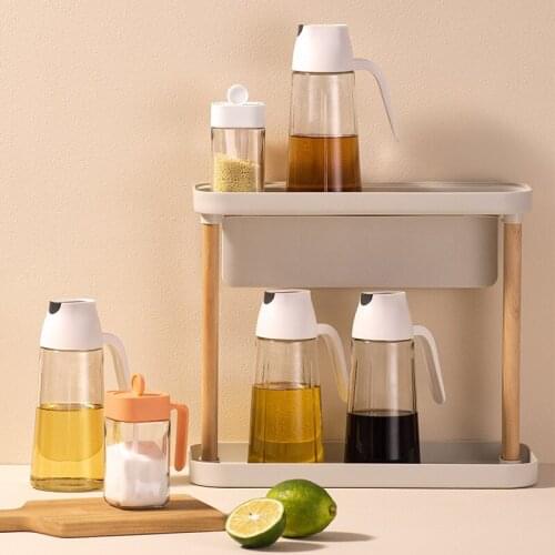 Automatically Open Lid Oil Bottle Dispenser Creative Sauce Baking Glass Leak-Proof Storage Bottle Salad Kitchen Tool Accessorie