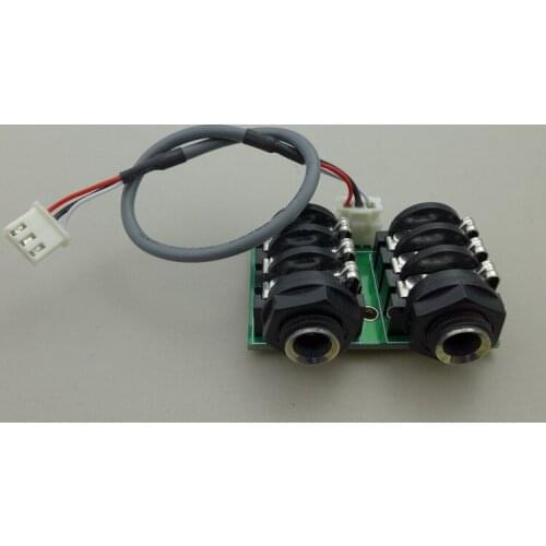 Dual 6.5mm Microphone Socket Microphone Holder Circuit Board with Shielded Wire