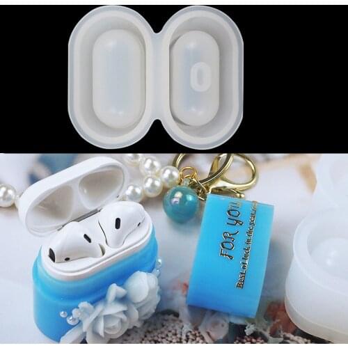 Bluetooth Earphone Box Cover Mold for Resin Epoxy Headphone Protective Box Mould DIY Earbuds Case Cover Handmade Silicone Molds