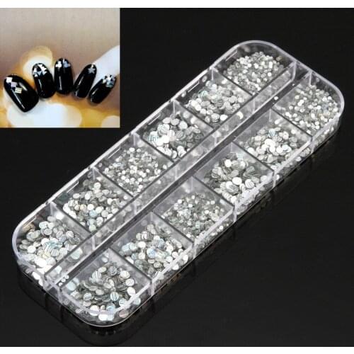 Holographic Glitter Nail Sequins Laser Round Stripe Paillette Flakes Tips Decor