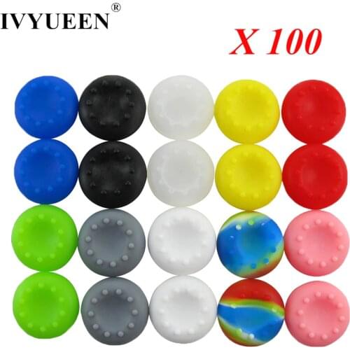 IVYUEEN 100 Pcs Silicone Analog Thumb Stick Grips for PS5 PS4 PS3 for Xbox One Series Elite S X Controller Thumbstick Caps Grips