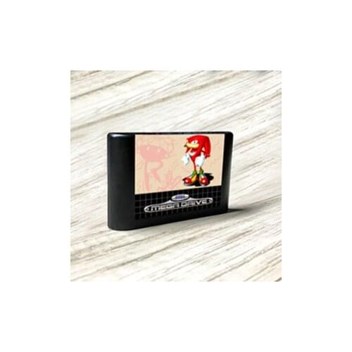 Knuckles The Echidna - In Soniced Game The Hedgehog - EUR Label Flashkit MD Card for Sega Genesis Megadrive Video Game Console