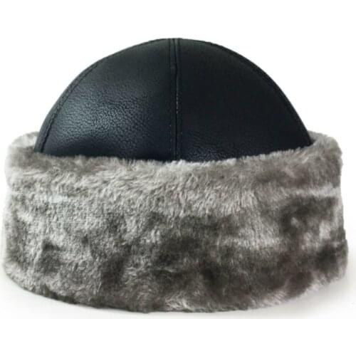 Anatole Leather Börk Hat Grizzly Fur
