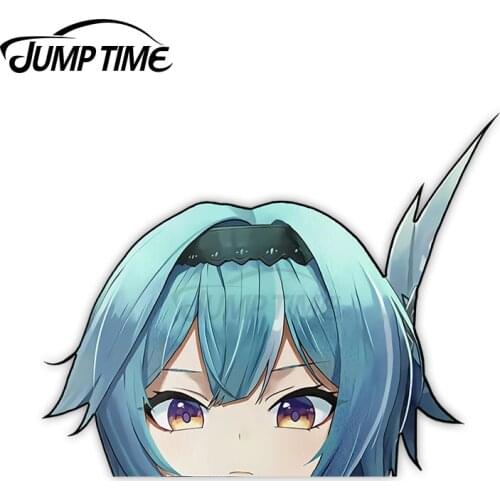 JumpTime 13 x 6.3cm Genshin Impact Eula Anime Peeker Big Head Car Stickers Helmet Graffiti Creative Scratch-proof Window Decal