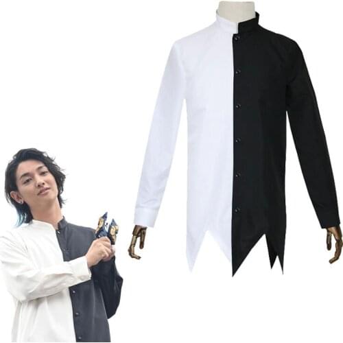 2021 New Costume Ultraman Tregear Kirisaki Cosplay Shirts Man Woman Black and White Shirts Ultraman Kirisaki Costumes Tops