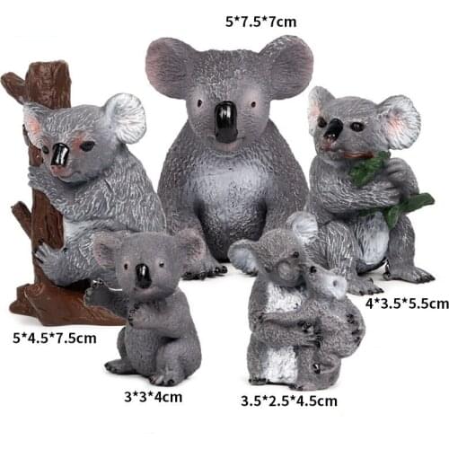 New Styles Original Wild Animals Koala Famliy Model Action Figurines Miniature Collection Toy For Kids