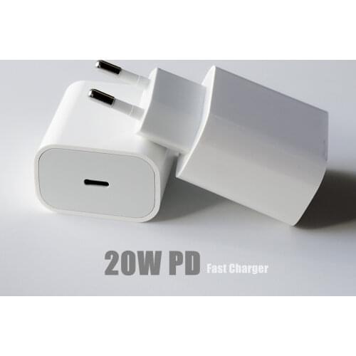 Original 20W USB-C Power Adapter For iphone 12 12mini Pro Max Type C 18W fast charger for Apple Cable for iPhone 8 Plus XR 11 XS