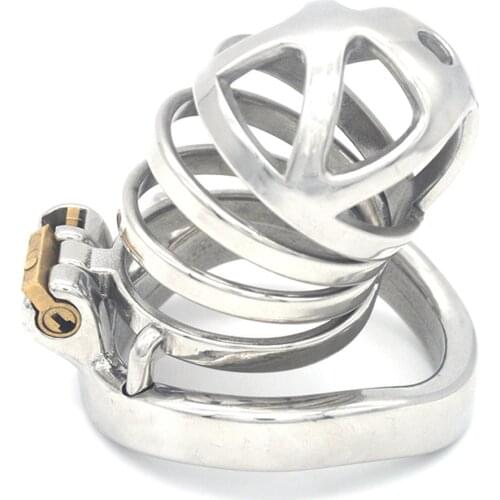 71mm Long Stainless Steel Male Chastity Belt Man Device Sex Toys Cock Cage For Men Penis Flat Ring Prison Bird