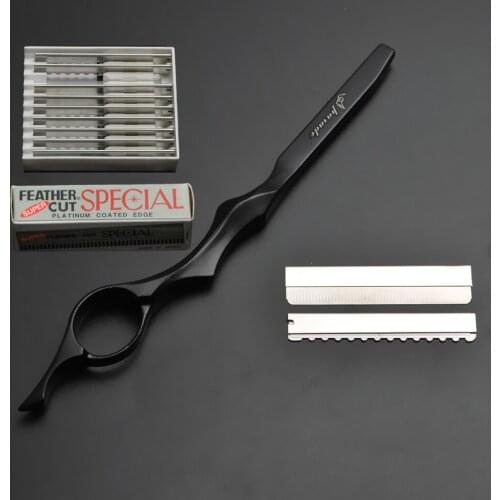 Professional Haircutting Sharp/thin Blade Barber Razor Thin Knife Cutting Scissor Hairdresser Razor Salon Tool Equipment Kit