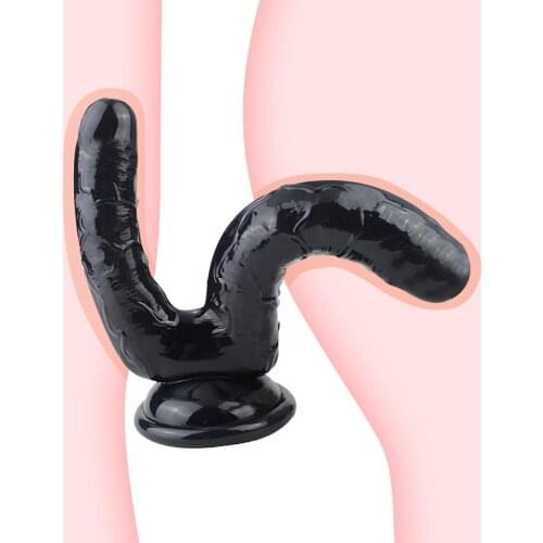 Realistic Double Ended Dildo Sex Toy For Woman Or Couples Dual Sided Headed Penetration Dong Device With Simulated Penile Sucker
