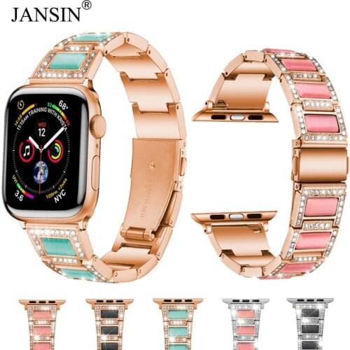 Diamond Bling Strap For Apple Watch Band 42mm 38mm Correa Women Watchband For iWatch 6 5 band 44mm 40mm Stainless Steel Bracelet