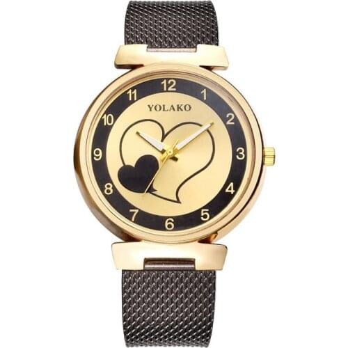 Heart Pattern Dial PVC Belt Women Quartz Watch Casual Wristwatch Lady Adjustable Pin Buckle Bracelet Watches