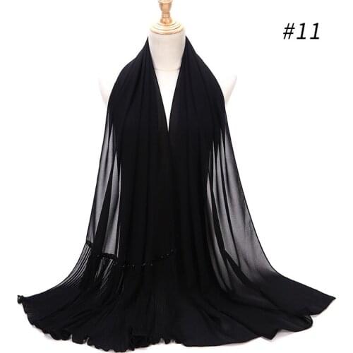 Pearl Chiffon Woman hijab Scarf women manteau foulard femme hiver shawl luxury vintage abrigo mujer Muslim hijab Scarf