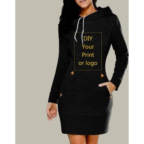 Customized print Hoodie for women DIY yours as photo or Logo Top Cotton Plus Size Clothing Casual Street clothes