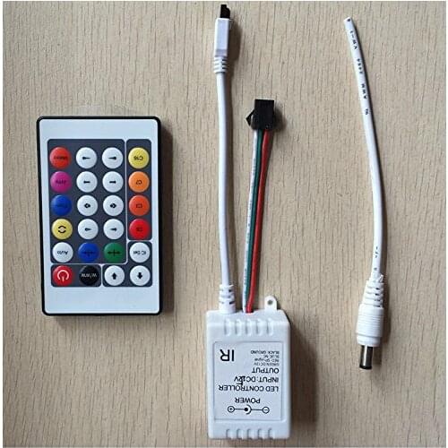 WS2801 RGB Controller 24Keys IR Remote Controller 1Year Warranty LED Controller For Strip WS2801Free Shipping