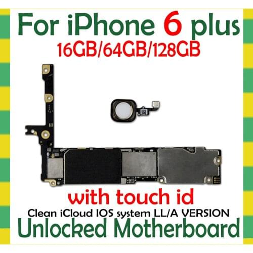 Factory unlocked for iphone 6 Plus 5.5inch Motherboard with/NO Touch ID,Original for iphone 6Plus Logic board with Free iCloud