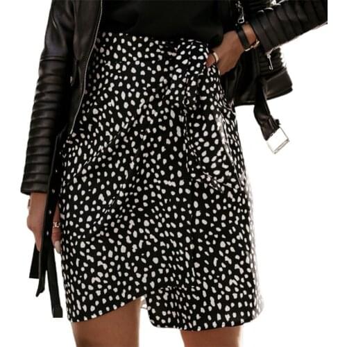 2021 Women Skirt Leopard Print High Waist Temperament A-line Irregular Short Skirt for party club Summer Street wear White xxl