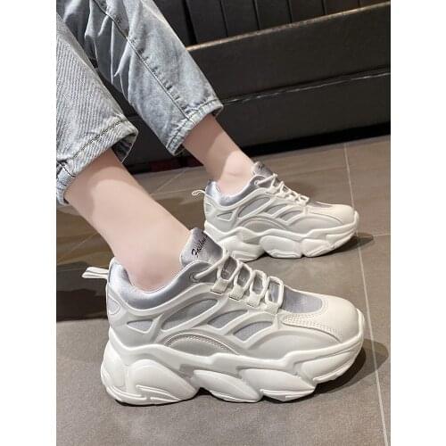 Net red dad shoes women ins tide 2021 summer new breathable thick-soled muffin sports casual women shoes high heel 7cm