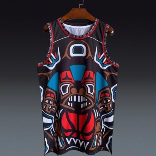 Hip Hop Totem Style Sleeveless Vest Basketball Jersey Mesh Polyester Shirt With Ja Morant 12 On Back