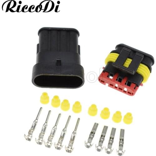 1/5/20sets 4 Pin Tyco AMP Male Female Superseal 1.5 series Auto Waterproof Wire PA66 Connector 282106-1 282088-1