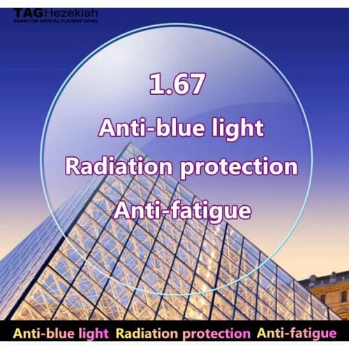 1.67 aspheric anti-blue radiation anti-fatigue prescription lenses myopia reading glasses computer spectacle lenses