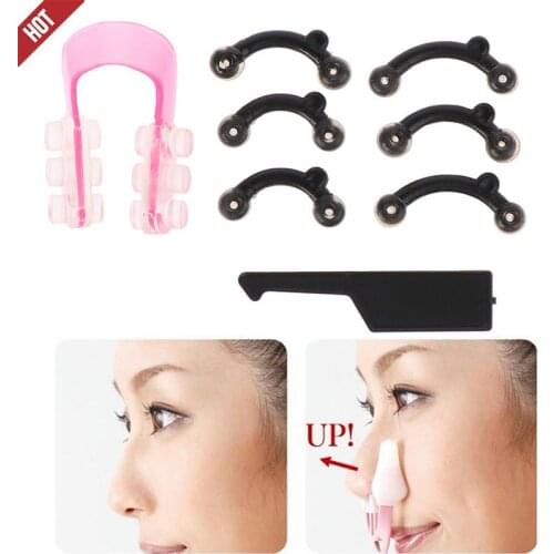 6pcs/set Women Nose Up Clip 3 Sizes Beauty Nose Up Lifting Bridge Shaper Massage Tool No Pain Nose Shaping Clip Clipper