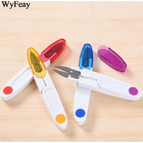 1Pcs/Lot Wear Cover Portable U Shape Embroidery Cross-stitch Craft DIY Fabric Cutter Sewing Scissors Thread Scissors Yarn Shears