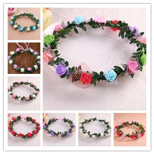 1Pc Womens Bohemian Floral Headbands Flower Party Wedding Hair Wreaths Hair Band Ornaments