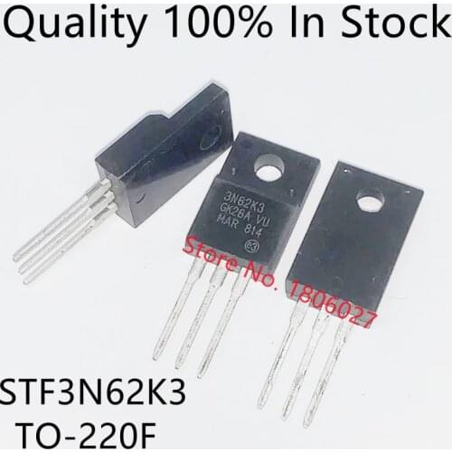 10PCS/LOT STF3N62K3 3N62K3 TO-220F 620V 2.7A