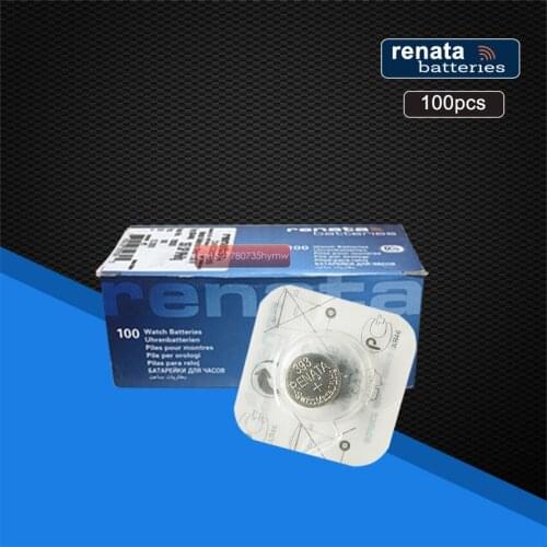 100pack renata silver oxide watch batteries 393 SR754W silver 1.55V Button batteries