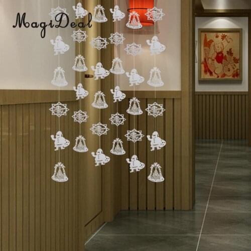 36pcs/set Christmas Santa Claus Snowflake Bell Garland Birthday Ceiling Bunting Holiday DIY Home Wedding Hanging Decor