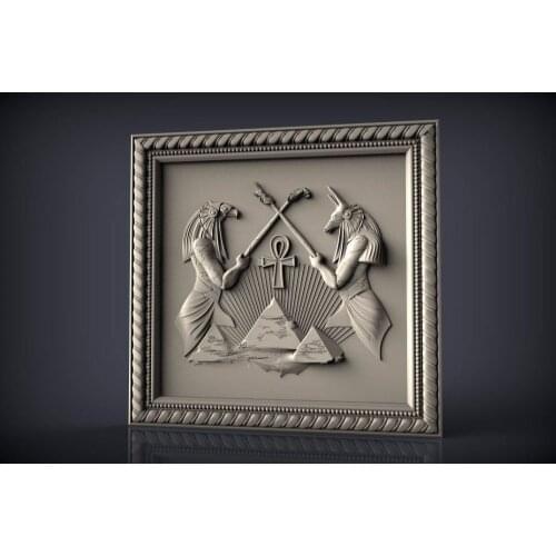2 pieces 3d STL Model for CNC Router Engraver Carving Machine Relief Artcam Aspire "Egypt 2 Models Set" CNC files (ES)