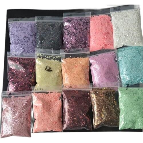 50g Holographic Nail Art Glitter Mixed Hexagon Shpae Shift Acrylic Nail Art Chunky Sparkly Flakes Slices Manicure Glitter h