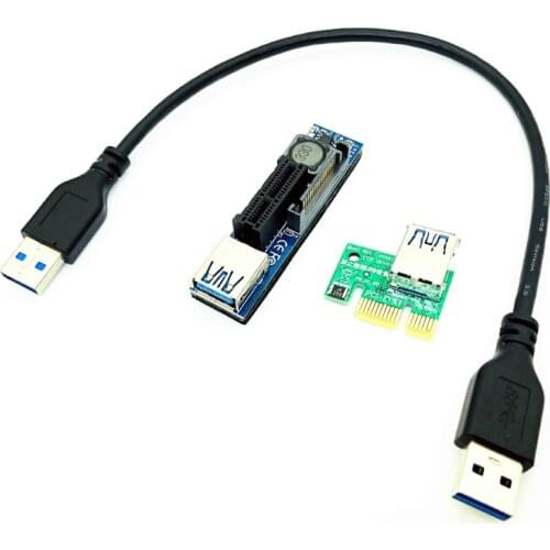 PCI-E Riser PCI Express 1X Riser Extender Card Adapter 30cm USB3.0 Extension Cable PCIE X1 to X1 Slot Connector for Network Card