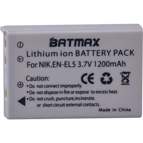 1Pcs EN-EL5 EL5 ENEL5 Camera Battery for Nikon MH-61 P100 P3 P4 P500 P510 P5000 P5100 P6000 P80 P90 S10 3700 4200 5200 5900 7900