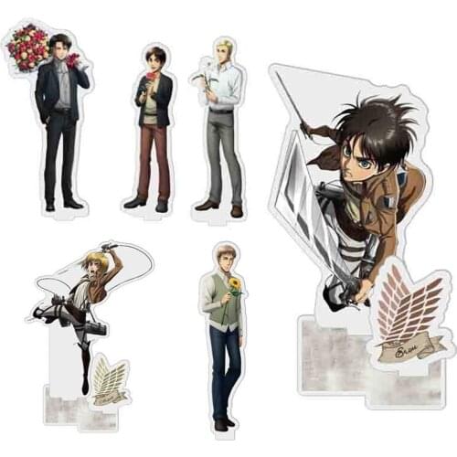 Anime Attack on Titan Acrylic Comic Figures Ackerman Eren Jaeger Stand Model Plate Desk Decor Ornaments Fans Collections 15cm
