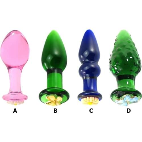 Bestco 18+ Anal Plug Glass Dildo Crystal Masturbation Artificial Female Penis Massage Stick Tune Gays for Adult Women Sex Toys