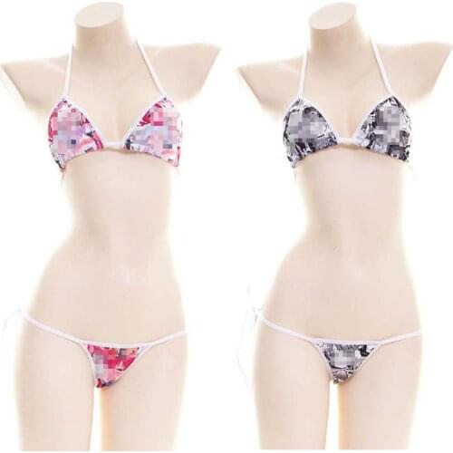 Bikini Sexy Women Lingerie Set Cute Lolita pants thighhighs Briefs Bra T-back G-string Cosplay Skirt swimsuit biquini monokini